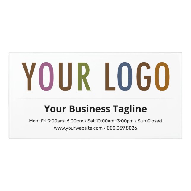 Custom Acrylic Door Sign with Logo for Office Door (Classic Front)