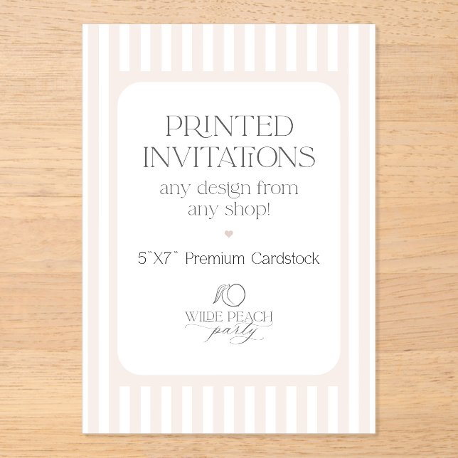 Custom Acrylic Invitations - Wilde Peach Party (Front)