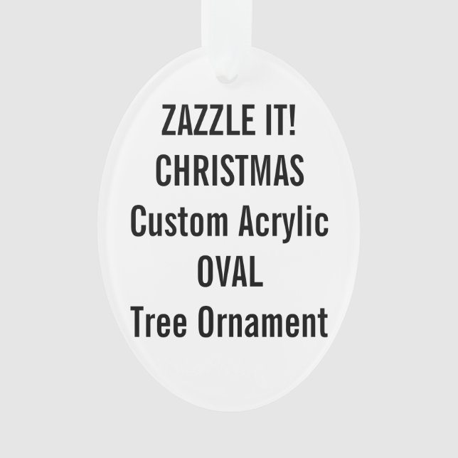 Custom Acrylic OVAL Christmas Tree Ornament Blank (Front)