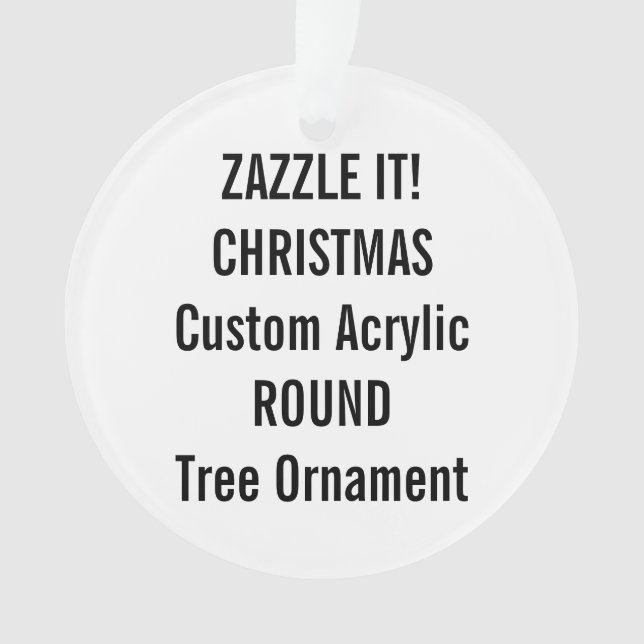 Custom Acrylic ROUND Christmas Tree Ornament Blank (Front)