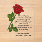 Custom Acrylic Sympathy Card with a Red Rose