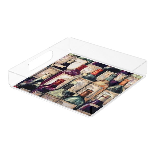 Custom Acrylic Tray-Wine Lovers Tray (Angled)