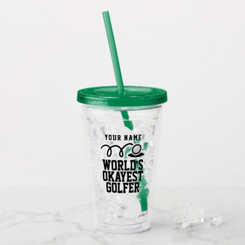 Custom acrylic tumbler glass golf gift for golfer