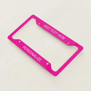 Custom Add 2 Lines Text Any Background Color License Plate Frame