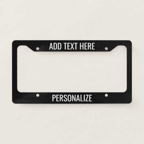 Custom Add 2 Lines Text  Change Background Color License Plate Frame