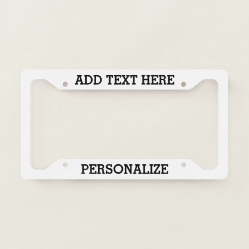 Custom Add 2 Lines Text  Change Background Color License Plate Frame