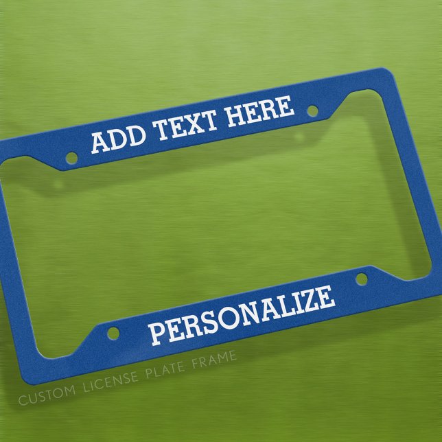 Custom Add 2 Lines Text & Change Background Color License Plate Frame (Custom License Plate Frame)