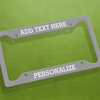 Custom Add 2 Lines Text & Change Background Color License Plate Frame