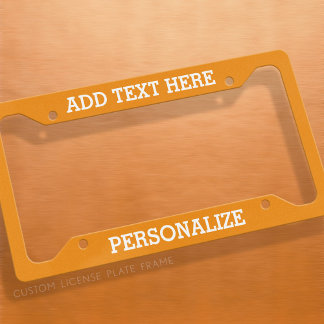 Custom Add 2 Lines Text & Change Background Color License Plate Frame