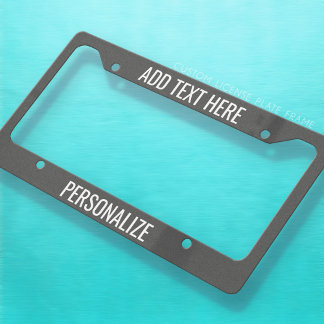 Custom Add 2 Lines Text & Change Background Color License Plate Frame