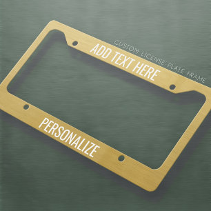 Custom Add 2 Lines Text & Change Background Color License Plate Frame