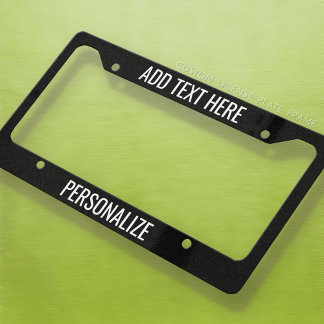 Custom Add 2 Lines Text & Change Background Color License Plate Frame