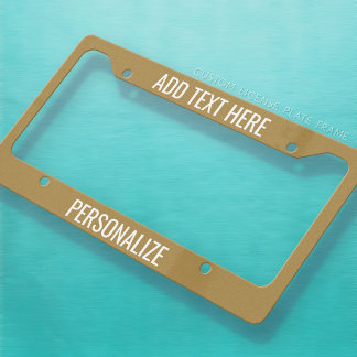 Custom Add 2 Lines Text & Change Background Color License Plate Frame