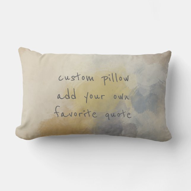 custom add a quote accent pillowpastel colors lumbar pillow (Front)