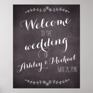 Custom add bride groom's name date wedding sign