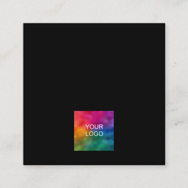 Custom Add Business Company Logo Modern Elegant Square Business Card (Front)