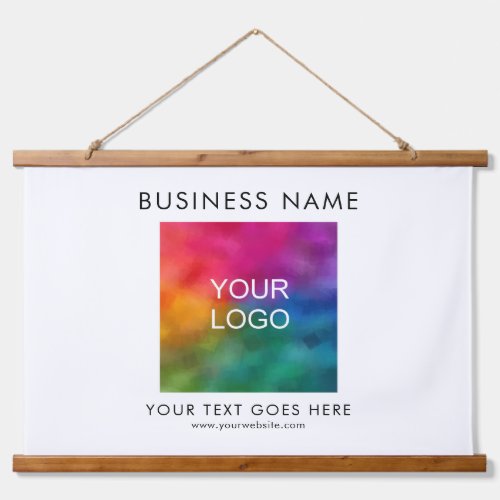Custom Add Business Company Logo Text Template Hanging Tapestry