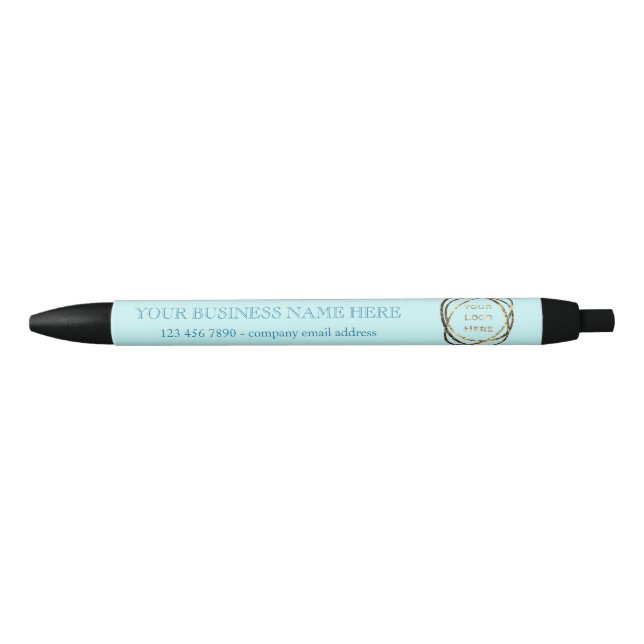 Custom Add Business Logo Promotional Stylish Aqua  Pen (Front)