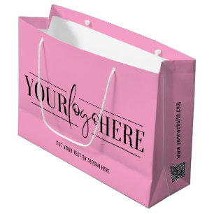 Custom Add Company Business Logo QR Code Large Gift Bag