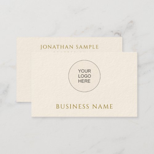Custom Add Company Logo Here Gold Text Template Business Card