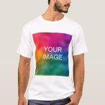 Custom Add Image Logo Personalize Template T-Shirt<br><div class="desc">Custom Add Image Logo Personalize Template White Basic T-Shirt. Small, Medium, Large, Extra Large Sizes: Adult S, M, L, XL, 2XL, 3XL, or Order Multiple Sizes. Colors: Black, White, Charcoal Heather, Dark Grey, Navy Blue, Brown, Deep Royal Blue, Deep Forest Green, Maaron, Red, Purple, Fatigue Green, Teal, Carolina Blue, Wow...</div>