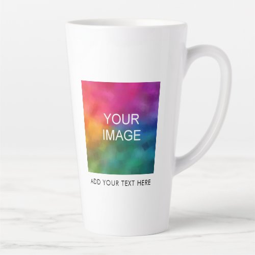 Custom Add Image Photo Company Logo Text Name Latte Mug