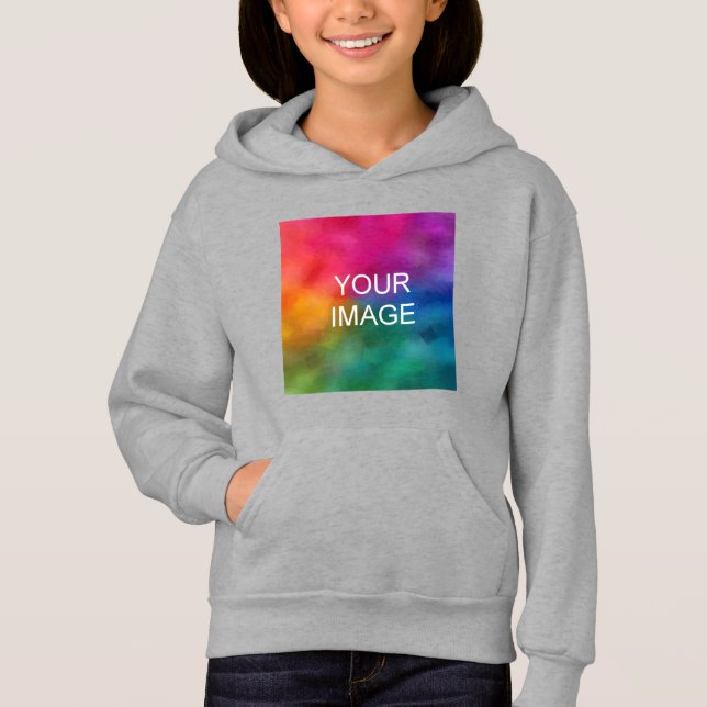 Custom Add Image Photo Template Girls Double Sided Hoodie (Front)