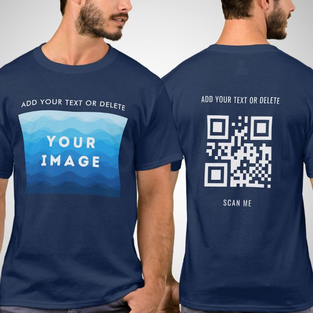 Custom Add Image Text and QR Code Scan T-Shirt (Creator Uploaded)
