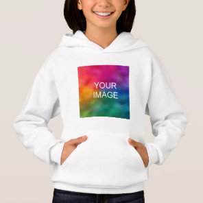 Custom Add Image White Template Girls Double Sided Hoodie
