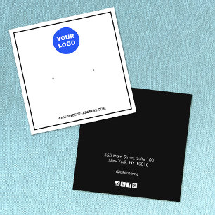 Custom Add Logo Black White Earring Display