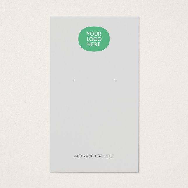 Custom Add Logo Gray Earrings Display Card (Front)