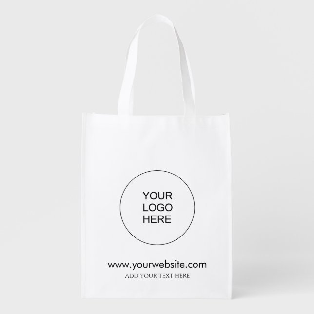 Custom Add Logo Internet Web Address Template Grocery Bag (Front)