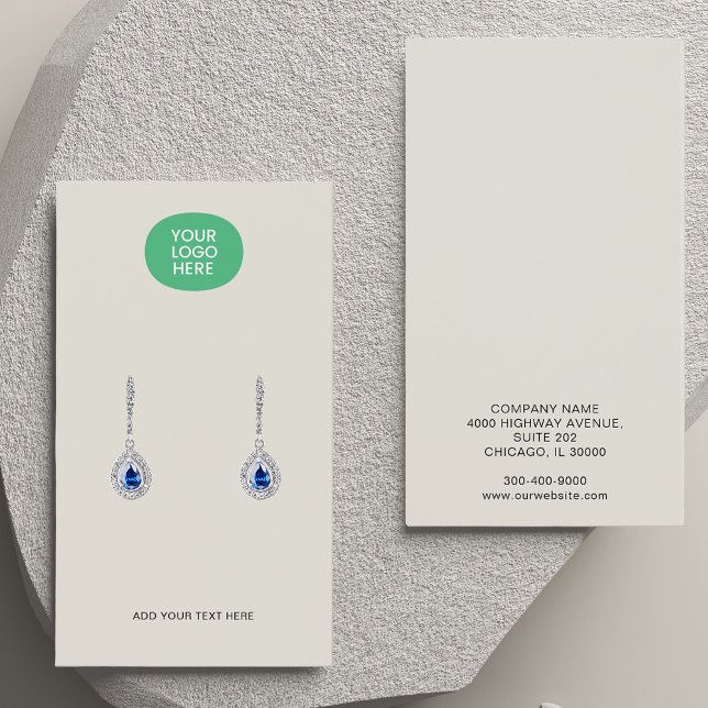 Custom Add Logo Light Tan Earrings Display Card (Custom Add Logo Light Tan Earrings Display Card)