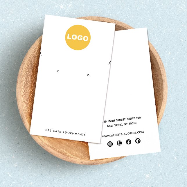 Custom Add Logo  Necklace and Stud Earring Holder  Business Card (Creator Uploaded)