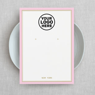 Custom Add Logo Pale Pink Earring Jewelry Display