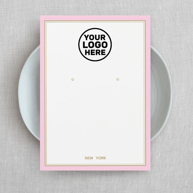 Custom Add Logo Pale Pink Earring Jewelry Display (Creator Uploaded)