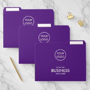 Custom Add Logo Purple Simple Modern Business File Folder