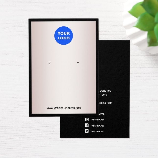 Custom Add Logo Rose Gold  Earring Jewelry Display (Desk)