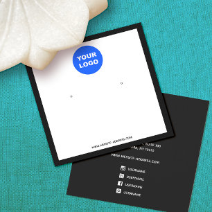 Custom Add Logo  Square White Earring Display