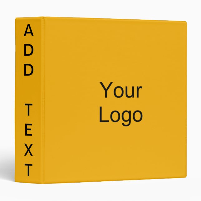 Custom, Add Logo, Warm Yellow. 3 Ring Binder (Front/Spine)