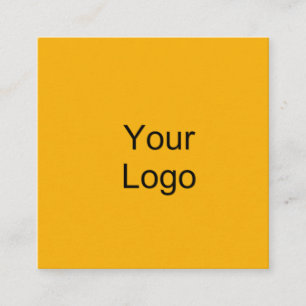 Custom, Add Logo, Warm Yellow. Square Business Card