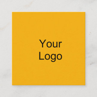 Custom, Add Logo, Warm Yellow. Square Business Card