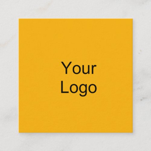 Custom Add Logo Warm Yellow Square Business Card