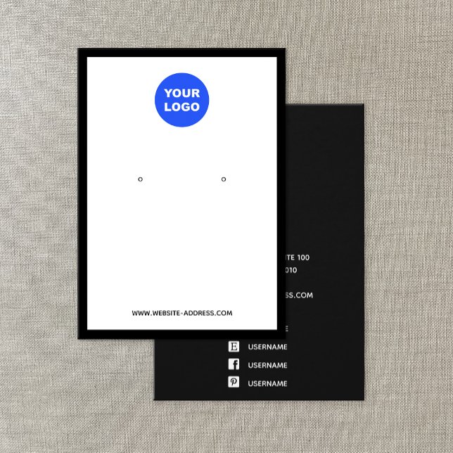 Custom Add Logo White Earring Jewelry Display (Creator Uploaded)