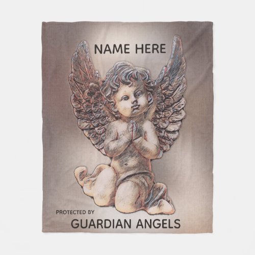 Custom Add Name Cherub Angel Blanket