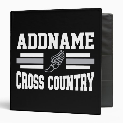 Custom ADD NAME Cross Country Runner Running Team 3 Ring Binder