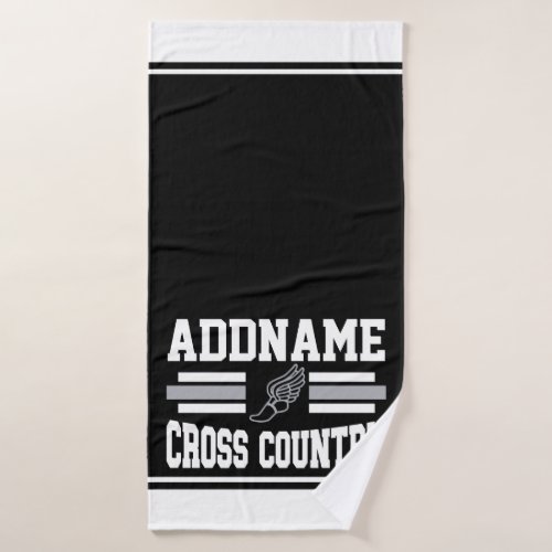 Custom ADD NAME Cross Country Runner Running Team Bath Towel Set