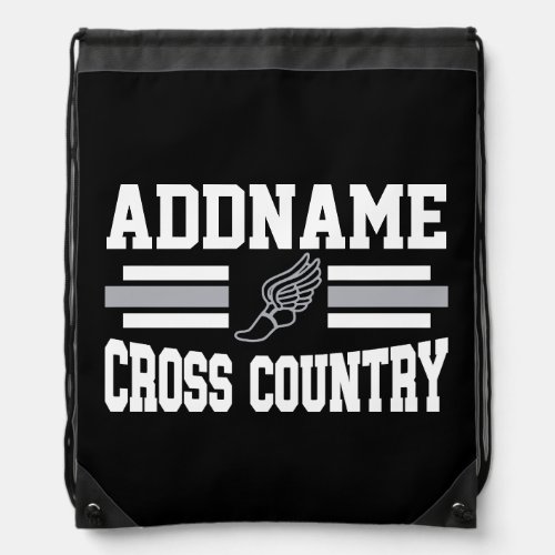 Custom ADD NAME Cross Country Runner Running Team Drawstring Bag