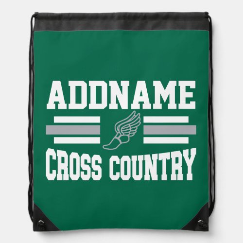 Custom ADD NAME Cross Country Runner Running Team Drawstring Bag