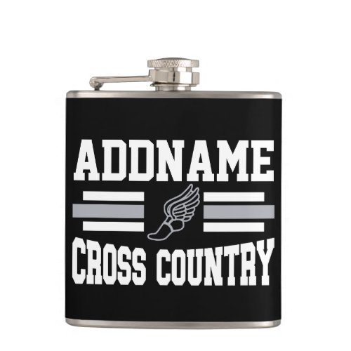 Custom ADD NAME Cross Country Runner Running Team Flask